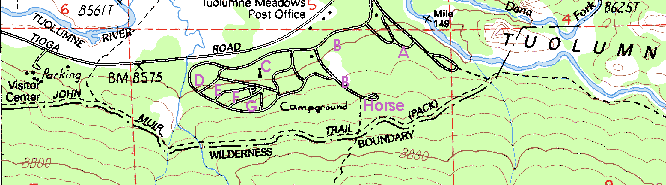 Tuolumne Meadows Campground Topo Map